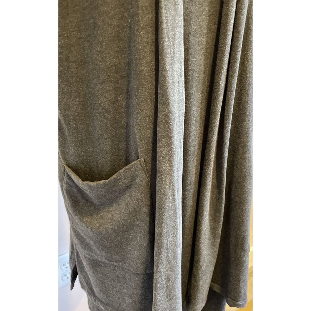 Eileen Fisher 2PC Charcoal Gray Cotton Dress Cardigan Set M Minimalist Lagenlook - Picture 6 of 16